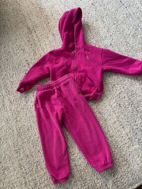 GAP Kids Bright Fuchsia Hooded Fleece Jacket & Joggers